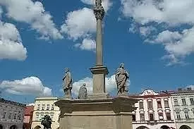 Column with a&nbsp;statue of the Virgin Mary and a&nbsp;fountain (plague column)