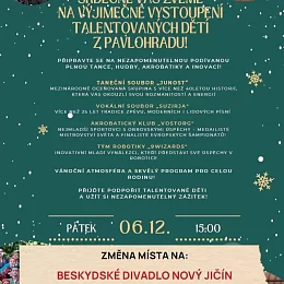 Srdečně Vás zveme na výjimečné vystoupení talentovaných dětí z Pavlohradu!